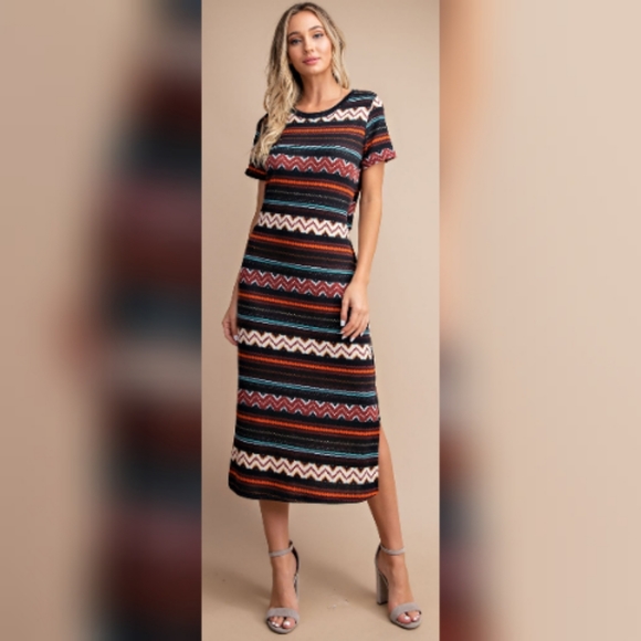 ee:some Open Back Short Sleeved MIDI DRESS Size Large - Picture 1 of 5